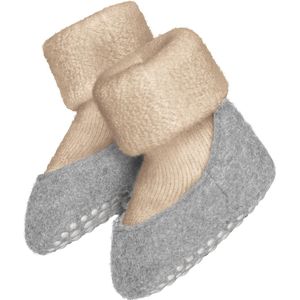 FALKE Uniseks Baby Cosyshoe pantoffels sokken antislip noppen op de zool betere grip dikke warme ademende klimaatregeling geurremmende wol 1 paar, Beige (Sand Melange 4651)