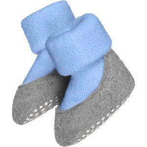 FALKE Baby Cosyshoe antislip noppen merinowol huissokken pantoffels meisjes jongens blauw - Maat 17-18