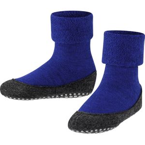 FALKE Cosyshoe Minis pantoffels voor kinderen, uniseks, antislip noppen, op de zool, betere grip, dik, warm, ademend, klimaatregeling, geurremmend, wol, 1 paar, Blauw (Kobalt Blue 6054)