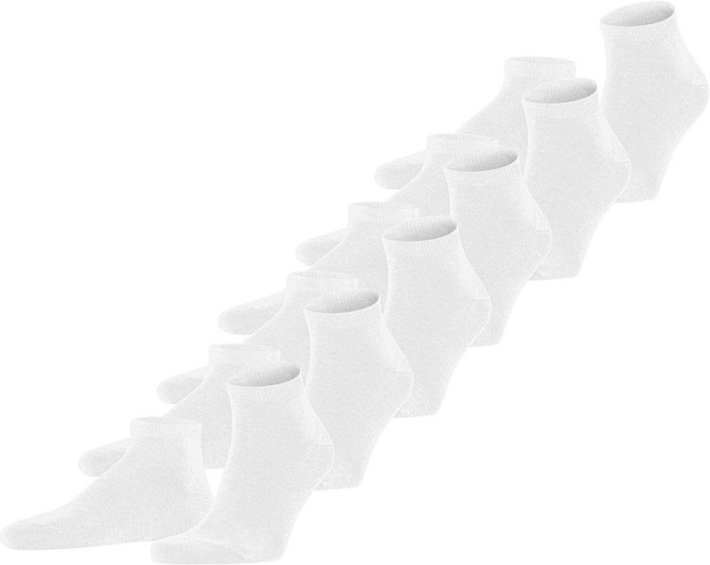 FALKE Happy 6 Pack katoen multipack sneakersokken heren wit