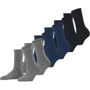 FALKE - Happy 6-Pack - Dames Sokken - Veelkleurig - Katoen, 6 Paren, 39-42