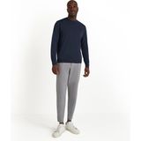 FALKE Basic Crew Neck Wool elegante klassieker wol trui heren blauw - maat S