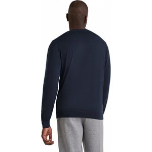 FALKE Basic Crew Neck Wool elegante klassieker wol trui heren blauw - maat S