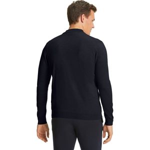 FALKE Basic New Merino Zip zacht elegante wol cardigan heren blauw - maat S