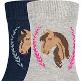 FALKE - Horse - Kniekousen - Multicolor - 2-Pack van Huidvriendelijk Katoen