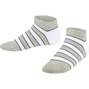 FALKE - Simple Stripes - Korte Sokken - Grijs Storm Grey - Uniseks-kind - 1 Paar