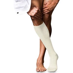 FALKE - No. 6 - Kniekousen - Wit - Wol, 1 Paar, 41-42