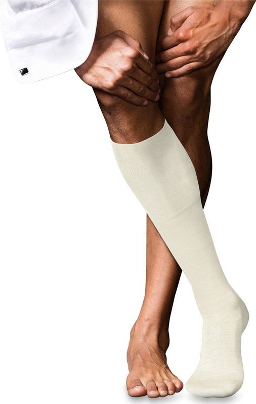 FALKE - No. 6 - Kniekousen - Wit - Wol, 1 Paar, 41-42