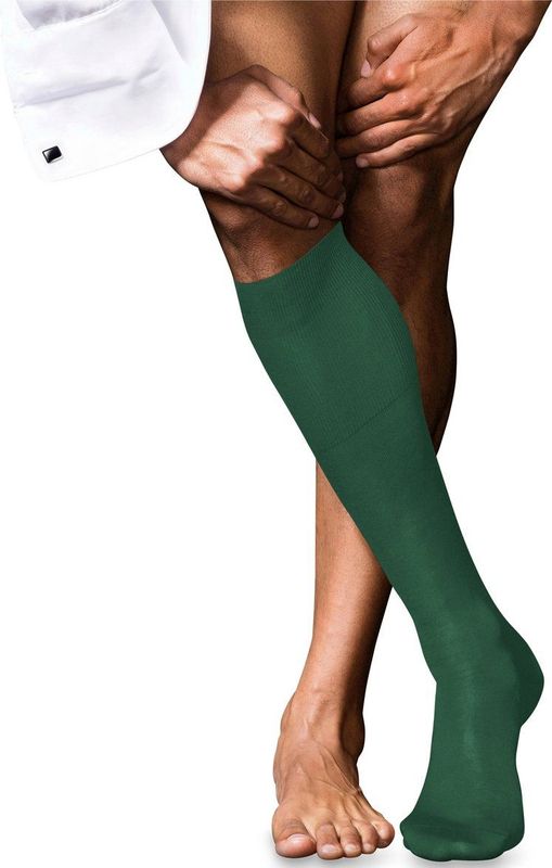 FALKE - Heren Kniekousen No. 9 - Groen Hunter Green - Katoen - 1 Paar