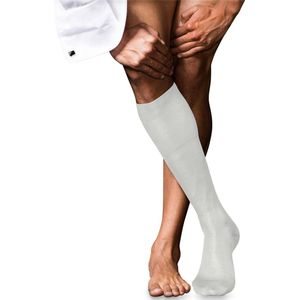 FALKE - No. 4 - Kniekousen - Wit - 1 Paar, Zijde, Versterkt, Ondoorzichtig