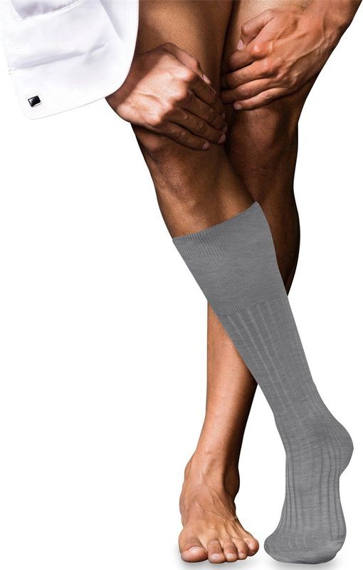 FALKE - No. 13 - Kniekousen - Grijs - Luxe Piuma Katoen