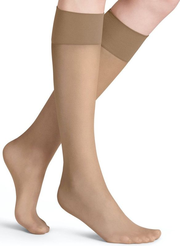 FALKE - Pure Matt - Kniekousen - Huidskleur - 20 DEN, Gerecycled Polyamide