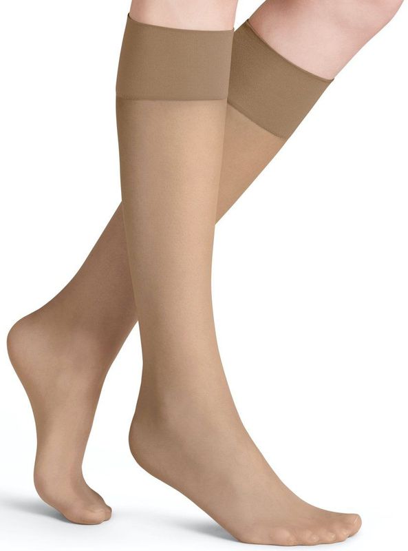 FALKE - Pure Matt - Kniekousen - Huidskleur - 20 DEN, Gerecycled Polyamide