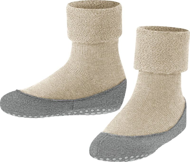 FALKE Cosyshoe Huissokken - Beige - Merinowol - Antislip Noppen