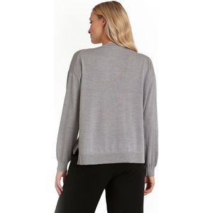 FALKE Basic New Merino Cardigan zacht elegante wol cardigan dames grijs - maat XS