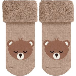 FALKE Baby Bear knuffelzacht pluche duurzaam katoen babysokjes meisjes jongens beige - Maat 62-68
