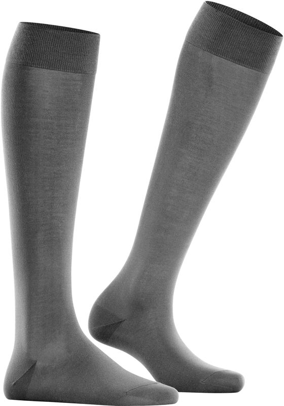 FALKE - Cotton Touch - Dames Kniekousen - Grijs - Zachte Katoen