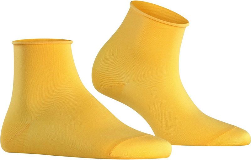 FALKE - Cotton Touch - Korte Sokken - Geel - Ademend, Duurzaam, Platte Teennaad