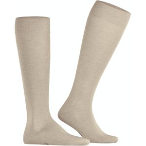 FALKE Heren Kniekousen ClimaWool M Kh wol lyocell lang eenkleurig 1 paar, Beige Pebble Melange 4044, 41-42