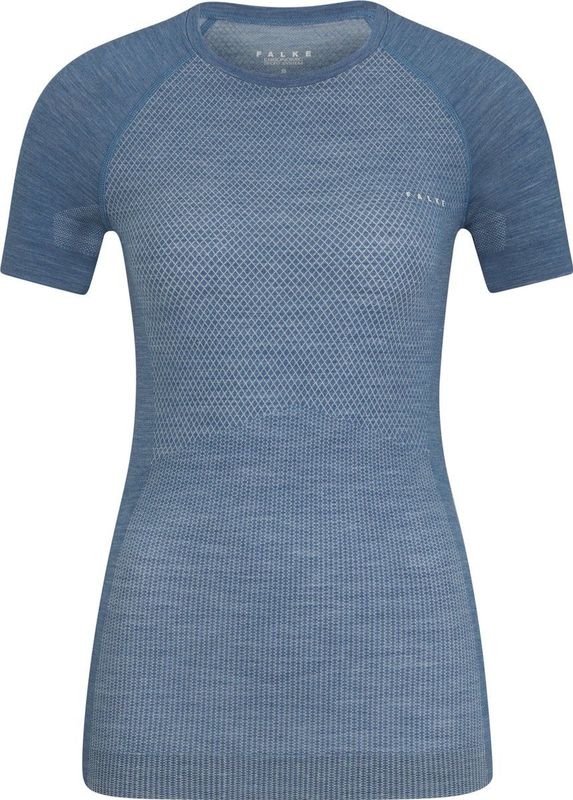 FALKE dames T-shirt Wool-Tech Light - thermoshirt - blauw (capitain)