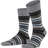 FALKE - Tinted Stripe - Merinowol Sokken - Grijs - Maat 47-50