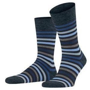 FALKE - Tinted Stripe - Merinowol Sokken - Blauw - Maat 47-50