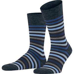 FALKE Tinted Stripe Huissokken - Blauw - Merinowol