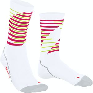 FALKE Uniseks-volwassene Wielrensokken BC Impulse Stripe U So functioneel materiaal anti-blaar 1 paar, Wit White 2008, 44-45