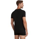 FALKE - Daily Natural V-Neck - Ademend Katoen Top - Zwart