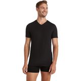 FALKE - Daily Natural V-Neck - Ademend Katoen Top - Zwart