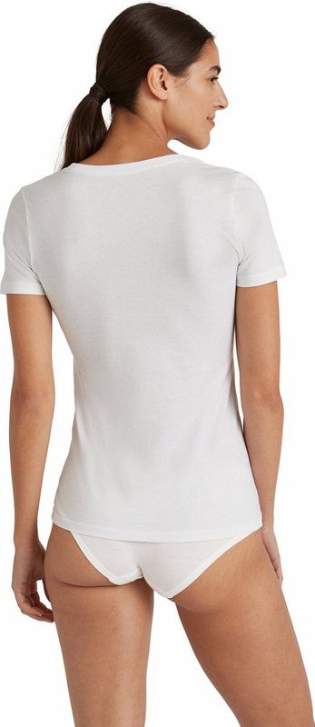 FALKE - Daily Natural Crew Neck - Ademend Katoen Top - Wit