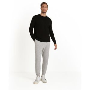 FALKE - Luxury Classic Crew Neck - Kasjmier Trui - Zwart