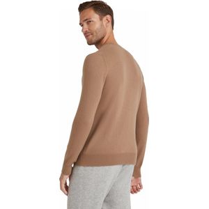 FALKE Luxury Classic Crew Neck hoge kwaliteit elegant kasjmier trui heren bruin - maat M