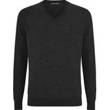 FALKE Luxury Classic V-Neck hoge kwaliteit elegant kasjmier trui heren zwart - maat S