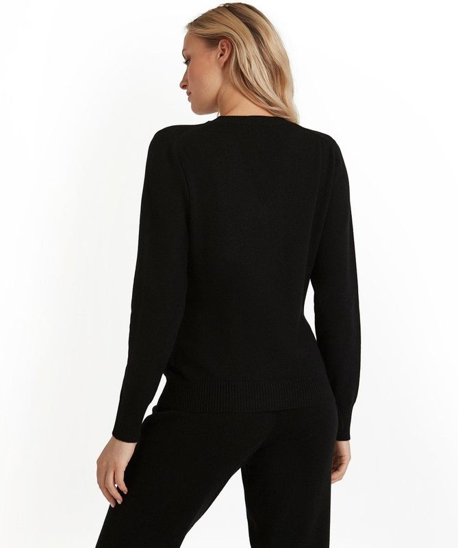 FALKE - Luxury Classic - Kasjmier Trui - Zwart