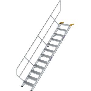 MUNK Industrietrap, aluminium treden, breedte treden 800 mm, 12 treden