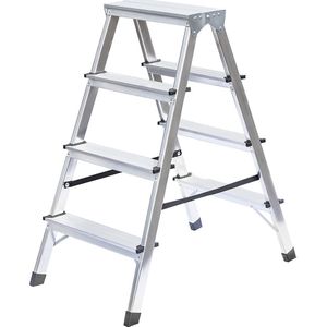 Aluminium staande ladder, tweezijdig oploopbaar EUROKRAFTbasic