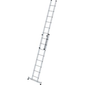MUNK Aanlegladder, in hoogte verstelbaar, schuifladder, 2-delig, 2 x 8 sporten, met nivello®-stabiliteitsbalk