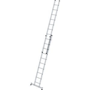 MUNK Aanlegladder, in hoogte verstelbaar, schuifladder, 2-delig, 2 x 10 sporten, met nivello®-stabiliteitsbalk
