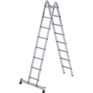 Aluminium vouwladder, te gebruiken als bok- en aanlegladder MUNK