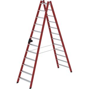 Kunststof ladder, met geprofileerde aluminium treden MUNK