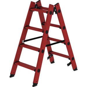 MUNK Kunststof ladder, met GVK-treden, 2 x 4 treden