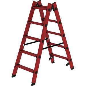 MUNK Kunststof ladder, met GVK-treden, 2 x 5 treden