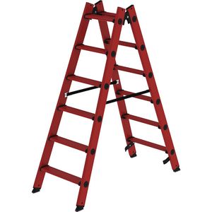 MUNK Kunststof ladder, met GVK-treden, 2 x 6 treden