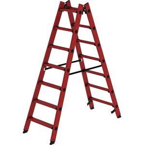 MUNK Kunststof ladder, met GVK-treden, 2 x 7 treden