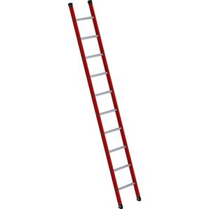 MUNK Kunststof aanlegladder, met geprofileerde aluminium sporten, 10 sporten