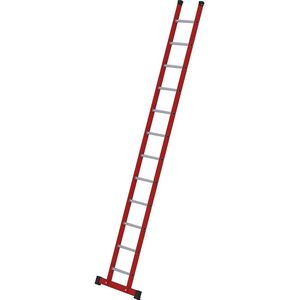 MUNK Kunststof aanlegladder, met geprofileerde aluminium sporten, 12 sporten incl. draagbalk