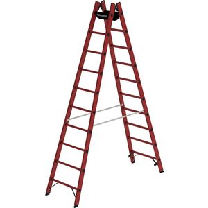 MUNK Ladder van massieve kunststof, geheel van glasvezelversterke kunststof, 2 x 10 sporten