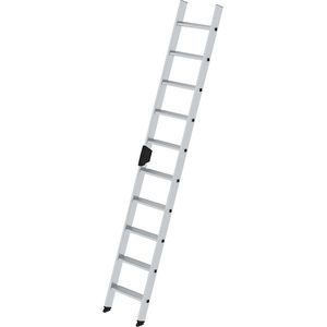 MUNK Aanlegladder met treden, professionele uitvoering, breedte 420 mm, 10 treden, boom 58 x 25 mm