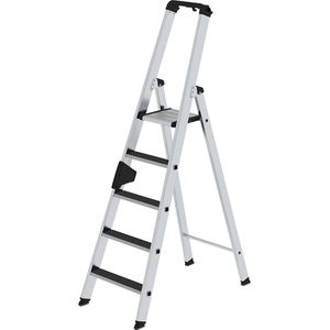 MUNK Tredenbokladder CLIP-STEP, eenzijdig begaanbaar, antislip R13, 5 treden